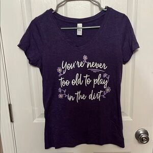Purple Graphic Tee with Playful Quote